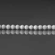 2.5mm Riverstone White Fossil Jasper Beads - Tiny Faceted Round Natural Gemstone 15