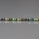 2.5mm Ruby in Fuchsite Beads ‚Äì Tiny Faceted Round Natural Gemstone 15" Strand