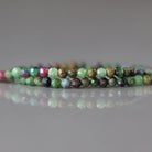 2.5mm Ruby in Fuchsite Beads ‚Äì Tiny Faceted Round Natural Gemstone 15" Strand