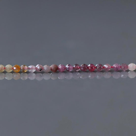 2.5mm Ruby Yellow Sapphire Micro Faceted Beads Genuine Small Beads 15" Gemstone Beads for Jewelry Making July Birthstone September Seed Bead