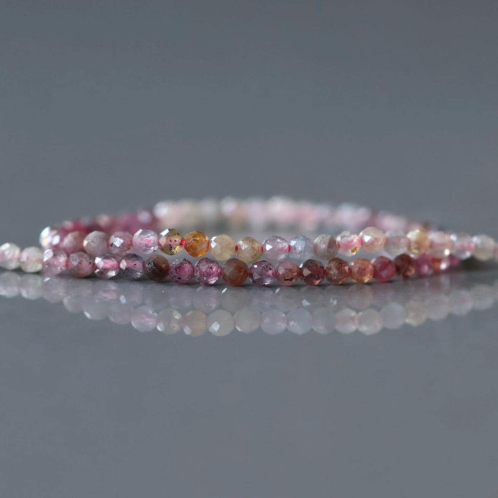 2.5mm Ruby Yellow Sapphire Beads ‚Äì Tiny Faceted Round Natural Gemstone 15" Strand