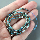 2.5mm Shattuckite Chrysocolla Beads ‚Äì Tiny Faceted Round Natural Gemstone 15" Strand
