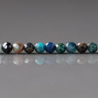 2.5mm Shattuckite Chrysocolla Beads ‚Äì Tiny Faceted Round Natural Gemstone 15" Strand