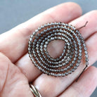 2.5mm Smoky Quartz Beads ‚Äì Tiny Smooth Round Natural Gemstone 15" Strand