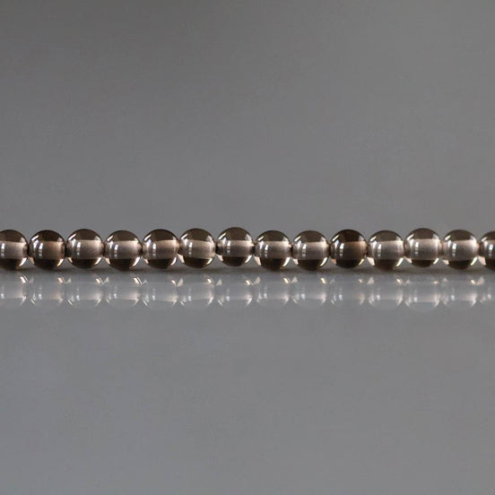 2.5mm Smoky Quartz Beads ‚Äì Tiny Smooth Round Natural Gemstone 15" Strand