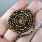 2.5mm Smoky Tourmaline Beads ‚Äì Tiny Faceted Round Natural Gemstone 15" Strand