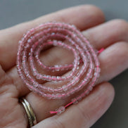2.5mm Pink Strawberry Quartz Micro Faceted Cube Beads Genuine Quartz Beads 15