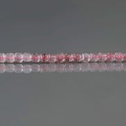 2.5mm Pink Strawberry Quartz Micro Faceted Cube Beads Genuine Quartz Beads 15