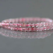 2.5mm Pink Strawberry Quartz Micro Faceted Cube Beads Genuine Quartz Beads 15