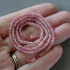 2.5mm Strawberry Quartz Cube Beads ‚Äì Tiny Faceted Cube Natural Gemstone 15" Strand