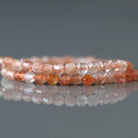2.5mm Sunstone Beads ‚Äì Tiny Faceted Prism Natural Gemstone 15" Strand