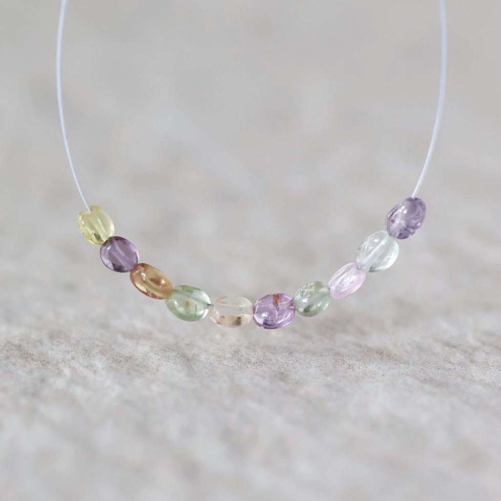 2.5mm Tiny Multi Sapphire Oval Beads Smooth Nuggets Colorful Sapphire Genuine Gemstone DIY Jewelry Making Earrings