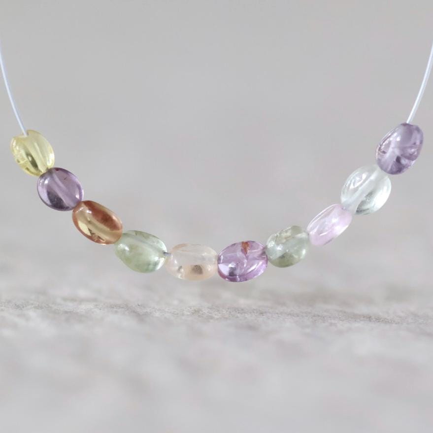 2.5mm Tiny Multi Sapphire Oval Beads Smooth Nuggets Colorful Sapphire Genuine Gemstone DIY Jewelry Making Earrings