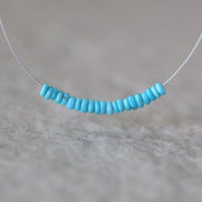 2.5mm Tiny Natural Sleeping Beauty Turquoise Rondelle Beads Smooth 1” Gemstone Beads DIY Jewelry Making December Birthstone