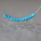 2.5mm Tiny Natural Sleeping Beauty Turquoise Rondelle Beads Smooth 1” Gemstone Beads DIY Jewelry Making December Birthstone