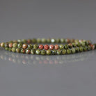 2.5mm Unakite Beads ‚Äì Tiny Faceted Round Natural Gemstone 15" Strand