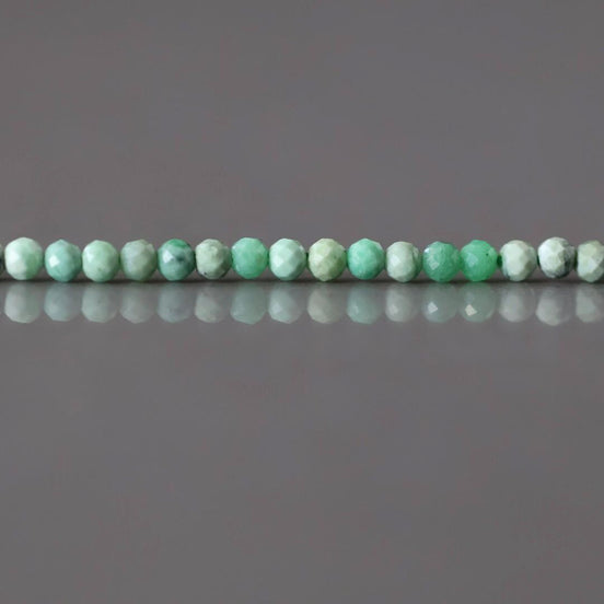 2.5mm Variscite Micro Faceted Beads 15" Green Rare Gemstone Beads for Jewelry Making Beading Gift Crafter