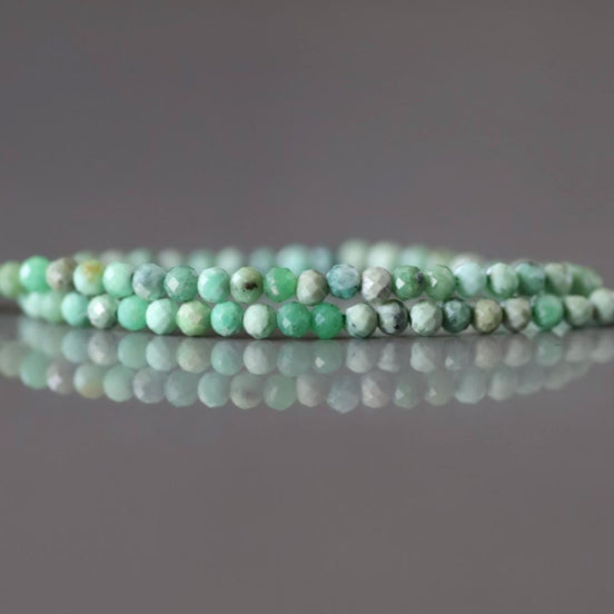 2.5mm Variscite Micro Faceted Beads 15" Green Rare Gemstone Beads for Jewelry Making Beading Gift Crafter