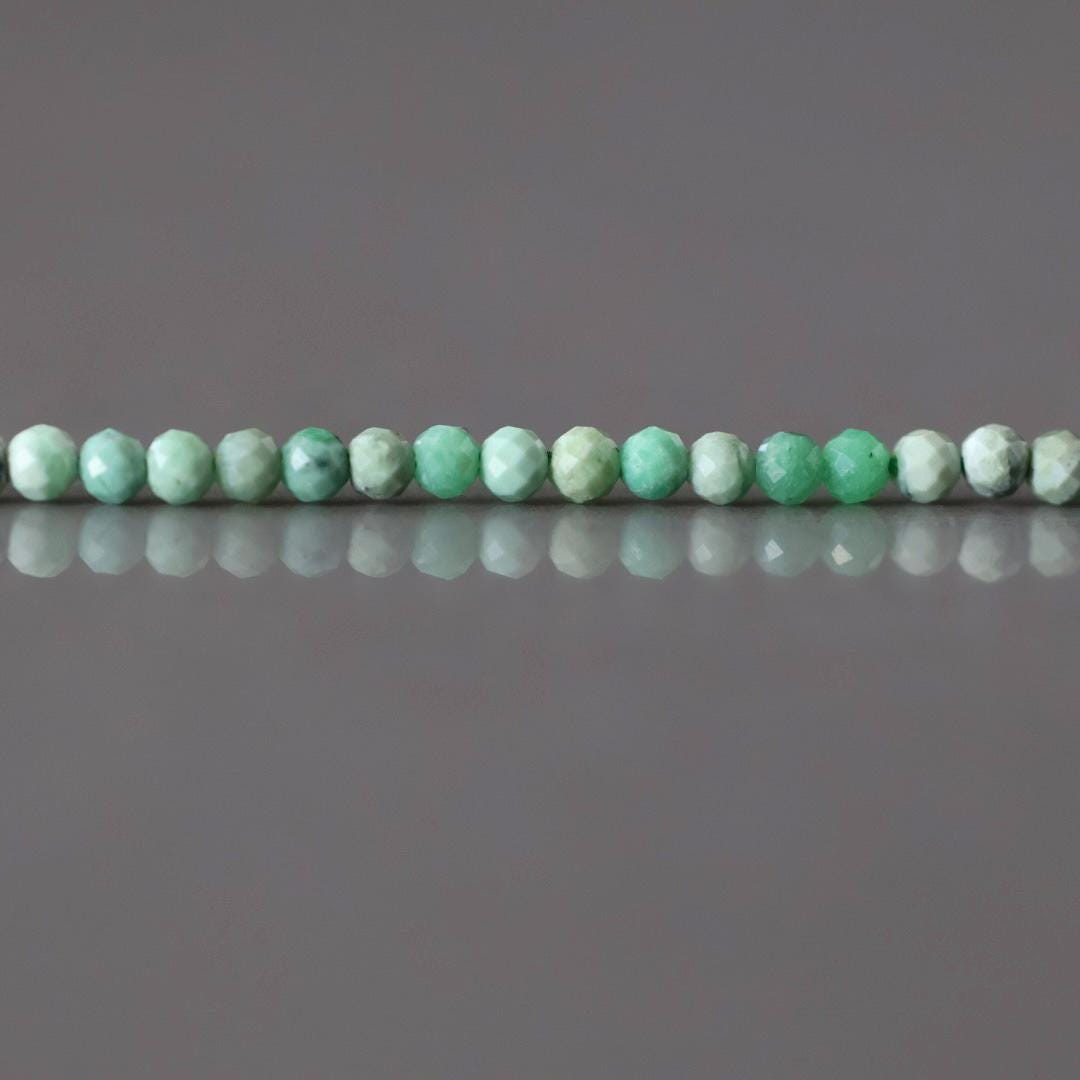 2.5mm Variscite Beads – Tiny Faceted Round Natural Gemstone 15" Strand