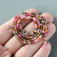 2.5mm AAA Watermelon Tourmaline Micro Faceted Beads 15