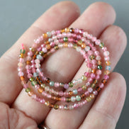 2.5mm AAA Watermelon Tourmaline Micro Faceted Beads 15