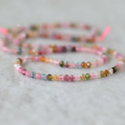 2.5mm Watermelon Tourmaline Beads – Tiny Faceted Round Natural Gemstone 15" Strand
