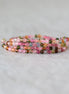 2.5mm Watermelon Tourmaline Beads – Tiny Faceted Round Natural Gemstone 15" Strand
