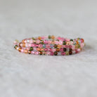 2.5mm Watermelon Tourmaline Beads – Tiny Faceted Round Natural Gemstone 15" Strand