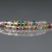 2.5mm Top Quality Watermelon Tourmaline Smooth Beads 7” Transparent Rainbow Gemstone Beads for Jewelry Making DIY October Birthstone