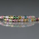 2.5mm Watermelon Tourmaline Beads - Tiny Smooth Round Natural Gemstone 7" Strand