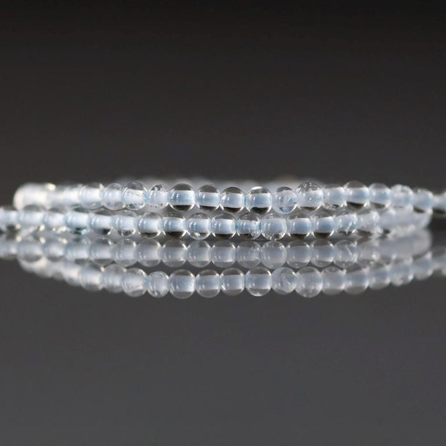 2.5mm AAA White Topaz Smooth Beads 15" Natural Topaz Clear Sparkly Gemstone Beads Beading Crafter Gift April Birthstone DIY Jewelry