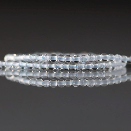 2.5mm AAA White Topaz Smooth Beads 15" Natural Topaz Clear Sparkly Gemstone Beads Beading Crafter Gift April Birthstone DIY Jewelry
