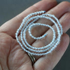 2.5mm White Topaz Beads ‚Äì Tiny Smooth Round Natural Gemstone 15" Strand