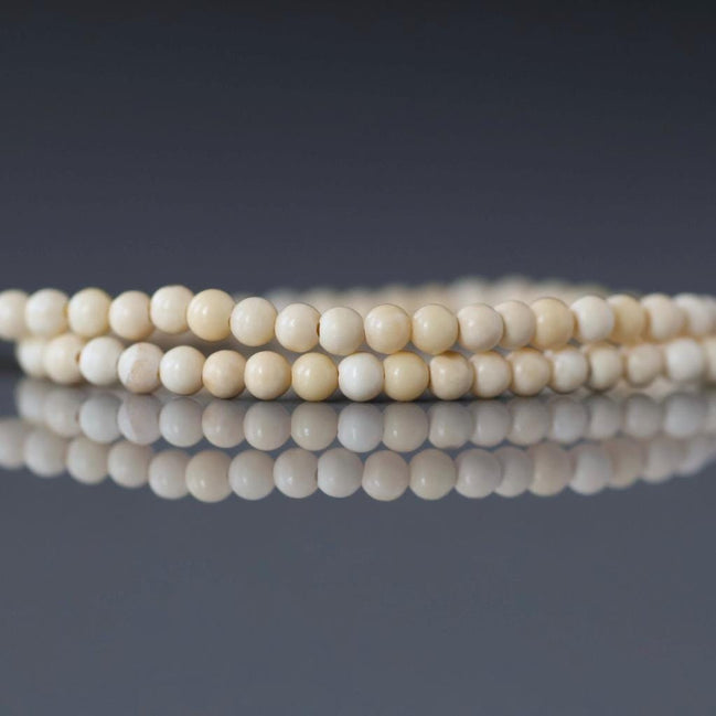 2.5mm Yellow Jade Beads – Tiny Smooth Round Natural Gemstone 15" Strand