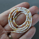 2.5mm Yellow Opal Beads - Tiny Faceted Round Natural Gemstone 15" Strand