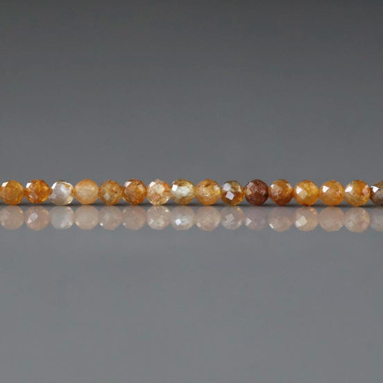 2.5mm Yellow Sapphire Micro Faceted Beads Genuine Small Beads 15" September Birthstone Beads Gemstone Beads for Jewelry Making