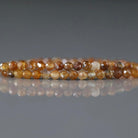 2.5mm Yellow Sapphire Beads - Tiny Faceted Round Natural Gemstone 15" Strand