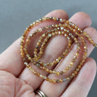 2.5mm Yellow Sapphire Beads - Tiny Faceted Round Natural Gemstone 15" Strand