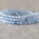 2.6mm AAA Aquamarine Faceted Beads Round 15" Natural Blue Gemstone for DIY Jewelry Making Beading Supplies March Birthstone