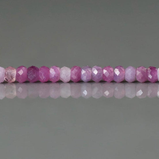 2.7mm 3mm AAA Pink Ruby Beads Faceted Rondelle 2” Natural Pink Ruby Gemstone Beads Beading Crafter Gift July Birthstone DIY Jewelry Making