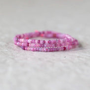 2.7mm AAA Pink Ruby Beads Faceted Rondelle Natural Pink Gemstone for DIY Jewelry Making Supplies July Birthstone