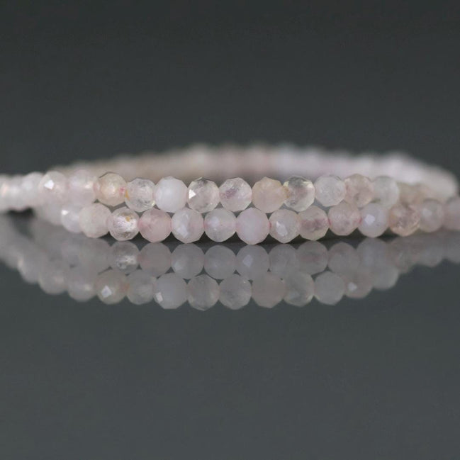 2.8mm 3mm Pink Morganite Beads Micro Faceted Beads 15" Natural Pale Pink Gemstone Beads Beading Crafter Gift July Birthstone DIY Jewelry