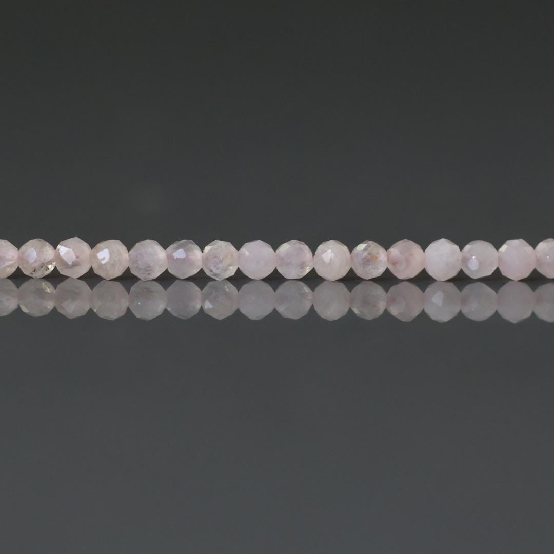 2.8-3mm Pink Morganite Beads - Faceted Round Micro Gemstone 15" Strand