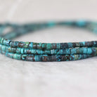 2.8mm 3mm Natural Tibetan Turquoise Tube Beads Smooth 15" Genuine Gemstone for DIY Jewelry Making