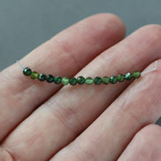 2.5mm AAA Green Tourmaline Micro Faceted Beads 4” Sparkly Gemstone Beads for Jewelry Making Beading Gift Crafter October Birthstone