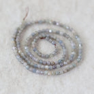 2.8mm Montana Sapphire Beads Faceted 15" Raw Gray Sapphire Genuine Gemstone Beads Jewelry Making Beading Craft Gift September Birthstone