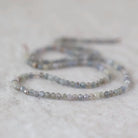 2.8mm Montana Sapphire Beads Faceted 15" Raw Gray Sapphire Genuine Gemstone Beads Jewelry Making Beading Craft Gift September Birthstone