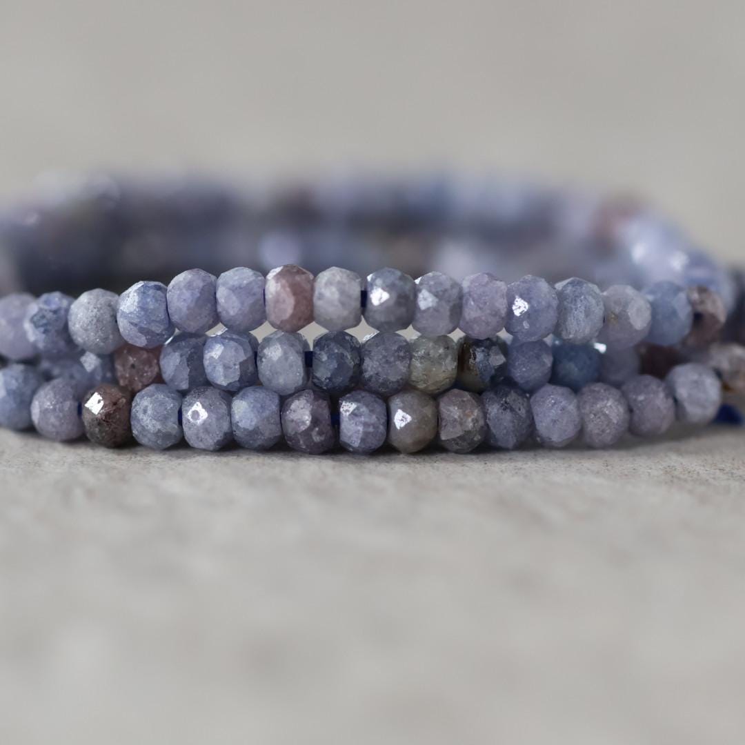 2.8mm Natural Lavender Blue Sapphire Beads Faceted Rondelle Gemstone for DIY Jewelry Making