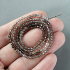 2.8mm Smoky Quartz Beads ‚Äì Faceted Round Micro Gemstone 15" Strand
