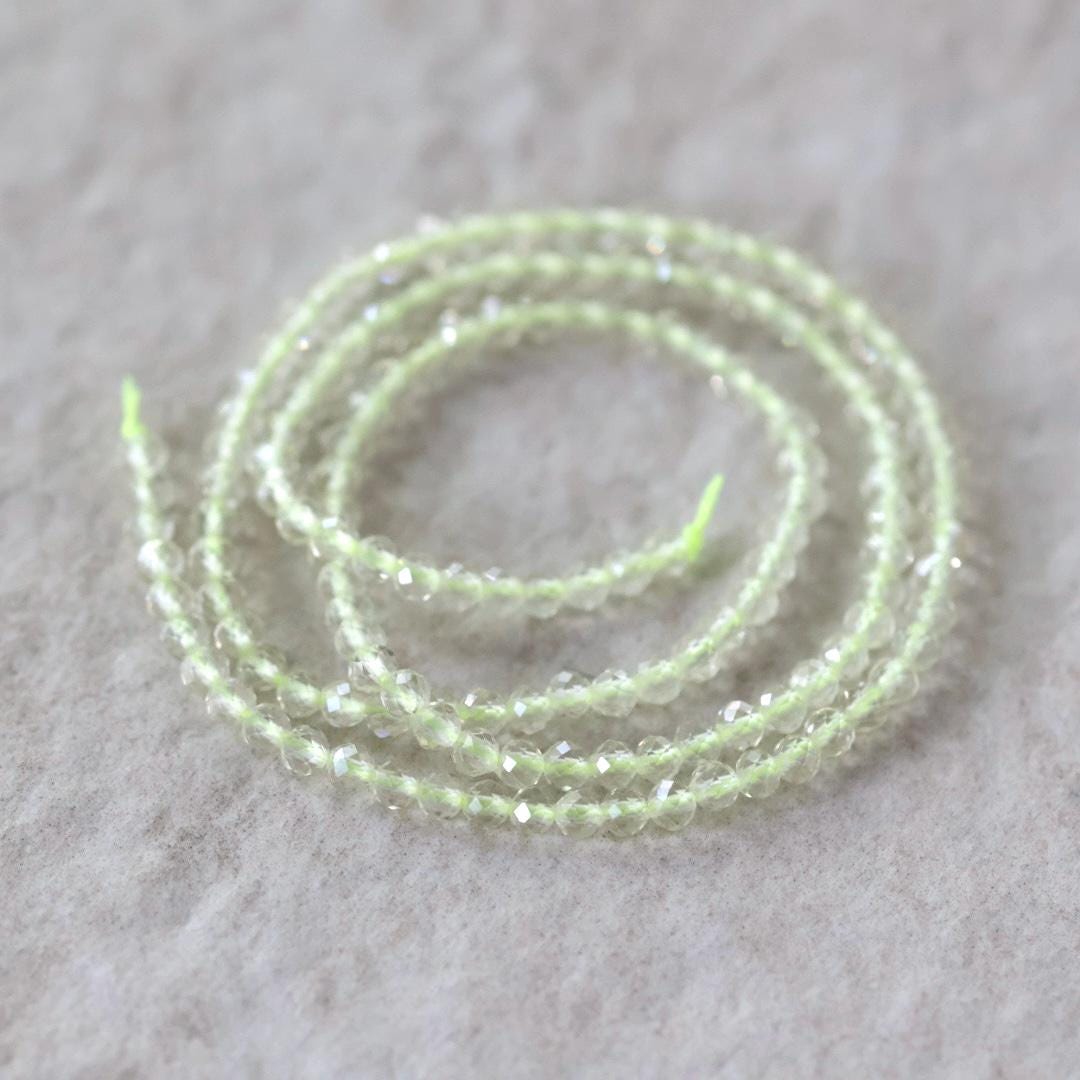 2.9mm 3mm Natural Lemon Quartz Beads Faceted Round 15” Pale Yellow Gemstone for DIY Jewelry Making